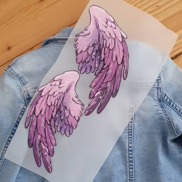 Nažehľovačka ružové anjelske krídla - dtf transfer