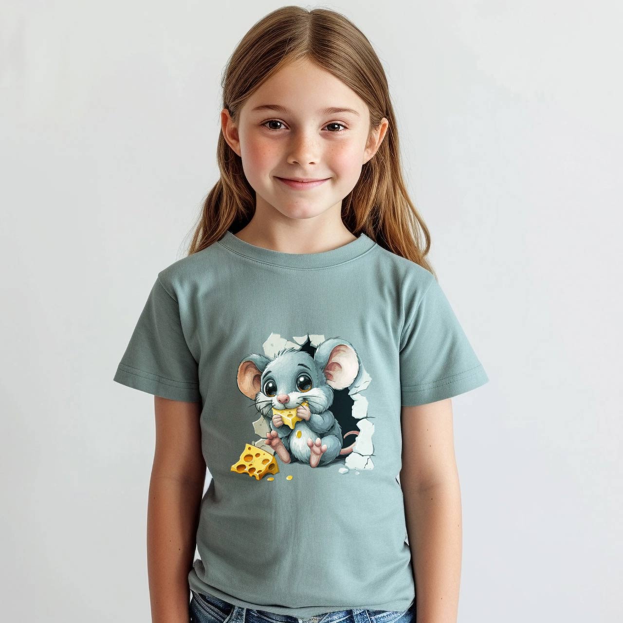 Detská nažehovačka na tričko, dievčatko na bielom pozadí, model